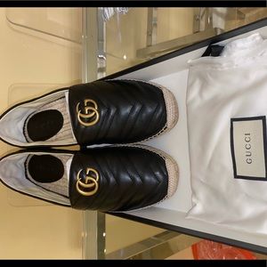 Leather Espadrille with Double G, they fit like 10